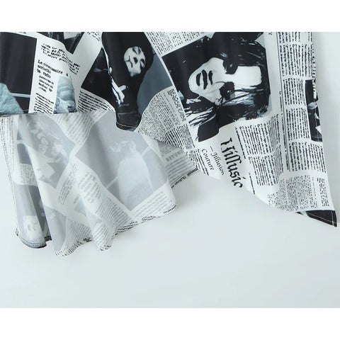 ILLUSION Asymmetrical Newspaper Dress ILLUSION Asymmetrical Newspaper Dress