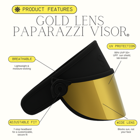 GOLD LENS PAPARAZZI VISOR™ 2.0 Sun Hat GOLD LENS PAPARAZZI VISOR™ 2.0 Sun Hat