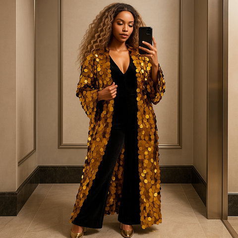 SOLSTICE Sequin Duster Coat SOLSTICE Sequin Duster Coat
