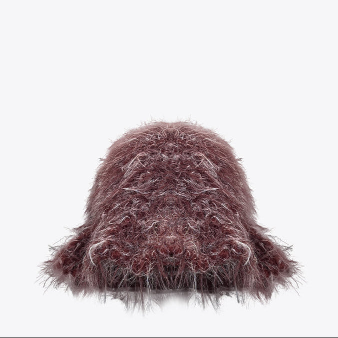 Fluffy pink hat on a white background Fluffy pink hat on a white background