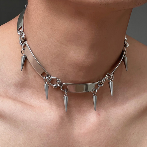 RIVETED Steel Spike Choker Necklace RIVETED Steel Spike Choker Necklace