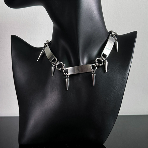 RIVETED Steel Spike Choker Necklace RIVETED Steel Spike Choker Necklace