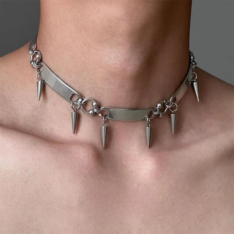 RIVETED Steel Spike Choker Necklace RIVETED Steel Spike Choker Necklace