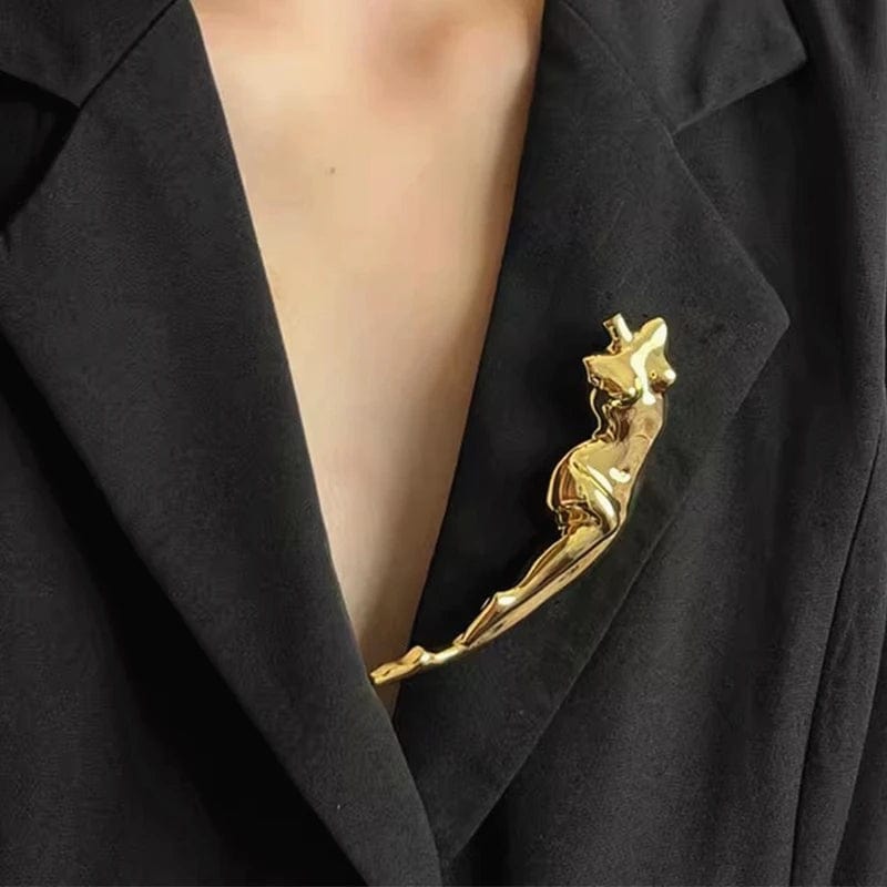 SAINT CHIC brooch Gold FIGURE Brooch SAINT CHIC brooch Gold FIGURE Brooch