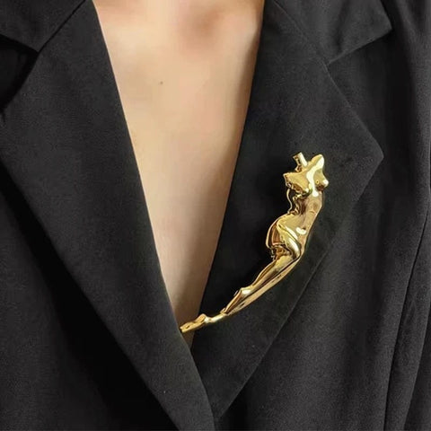 SAINT CHIC brooch Gold FIGURE Brooch SAINT CHIC brooch Gold FIGURE Brooch