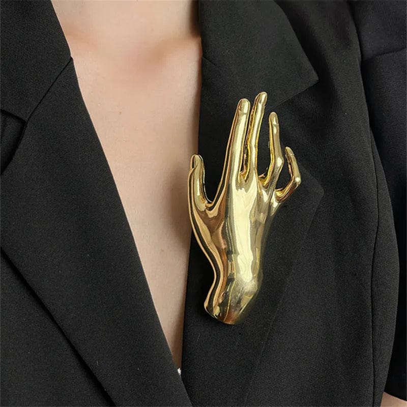 SAINT CHIC brooch Gold Gand HANDS Pins SAINT CHIC brooch Gold Gand HANDS Pins