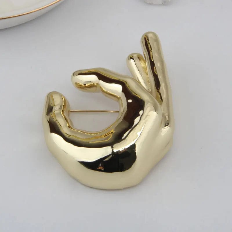 SAINT CHIC brooch Gold Pinch Fingers HANDS Pins SAINT CHIC brooch Gold Pinch Fingers HANDS Pins