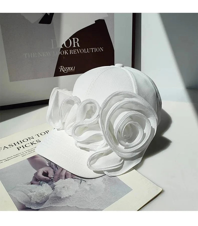 SAINT CHIC Hat White FLORA Baseball Hat SAINT CHIC Hat White FLORA Baseball Hat