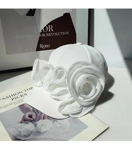 SAINT CHIC Hat White FLORA Baseball Hat SAINT CHIC Hat White FLORA Baseball Hat