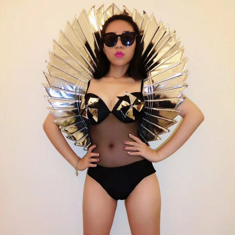 SAINT CHIC Costumes Silver ARIES Wing Collar SAINT CHIC Costumes Silver ARIES Wing Collar