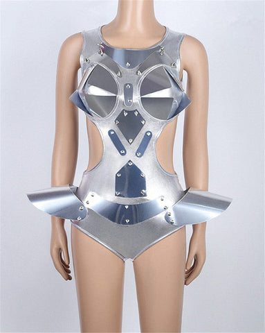 SAINT CHIC Silver / One Size JETTY Costume Bodysuit SAINT CHIC Silver / One Size JETTY Costume Bodysuit