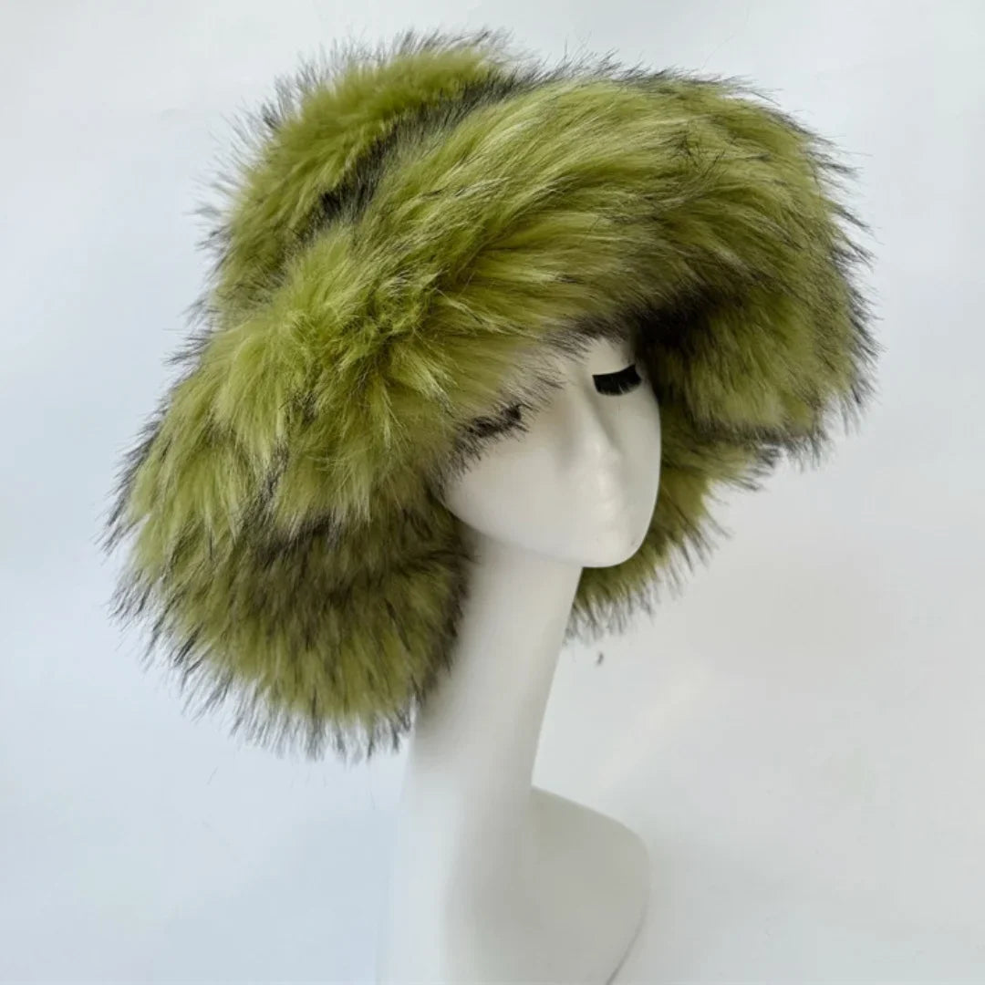 ALTA Faux Fur Bucket Hat-hat-SAINT CHIC-Army Green-SAINT CHIC