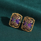 AMETHYST Stone Stud Earrings