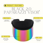 BLACK PAPARAZZI VISOR® 2.0 – Original Rainbow Lens UV Sun Shield with UPF 50+-Hats-SAINT CHIC-SAINT CHIC