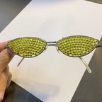 CAT-EYE Rhinestone Sun Glasses-Sunglasses-SAINT CHIC-Yellow-SAINT CHIC