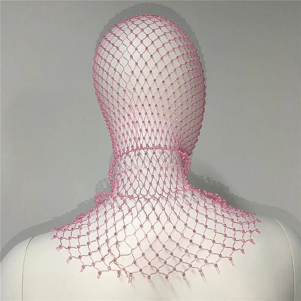 COVR Rhinestone Mesh Hood – Avant-Garde Statement-Hat-SAINT CHIC-Black-SAINT CHIC