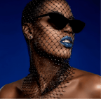 COVR Rhinestone Mesh Hood – Avant-Garde Statement-Hat-SAINT CHIC-Black-SAINT CHIC