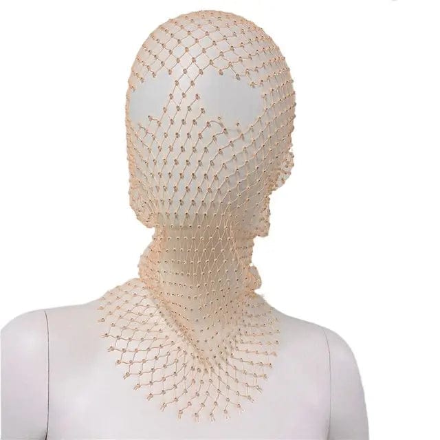 COVR Rhinestone Mesh Hood – Avant-Garde Statement-Hat-SAINT CHIC-Nude-SAINT CHIC