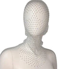 COVR Rhinestone Mesh Hood – Avant-Garde Statement-Hat-SAINT CHIC-White-SAINT CHIC