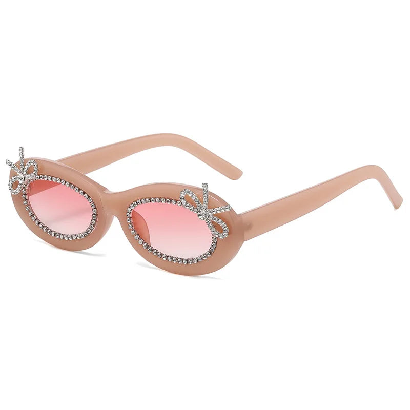CRYSTAL BOW Shades-sunglasses-SAINT CHIC-Light Brown-Pink-SAINT CHIC