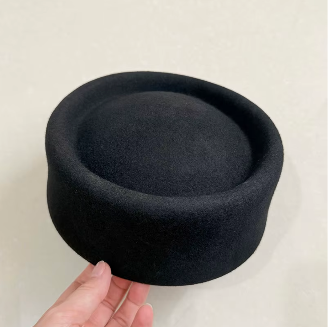 ÉDITH Pillbox Beret Hat-hat-SAINT CHIC-Black-S-SAINT CHIC