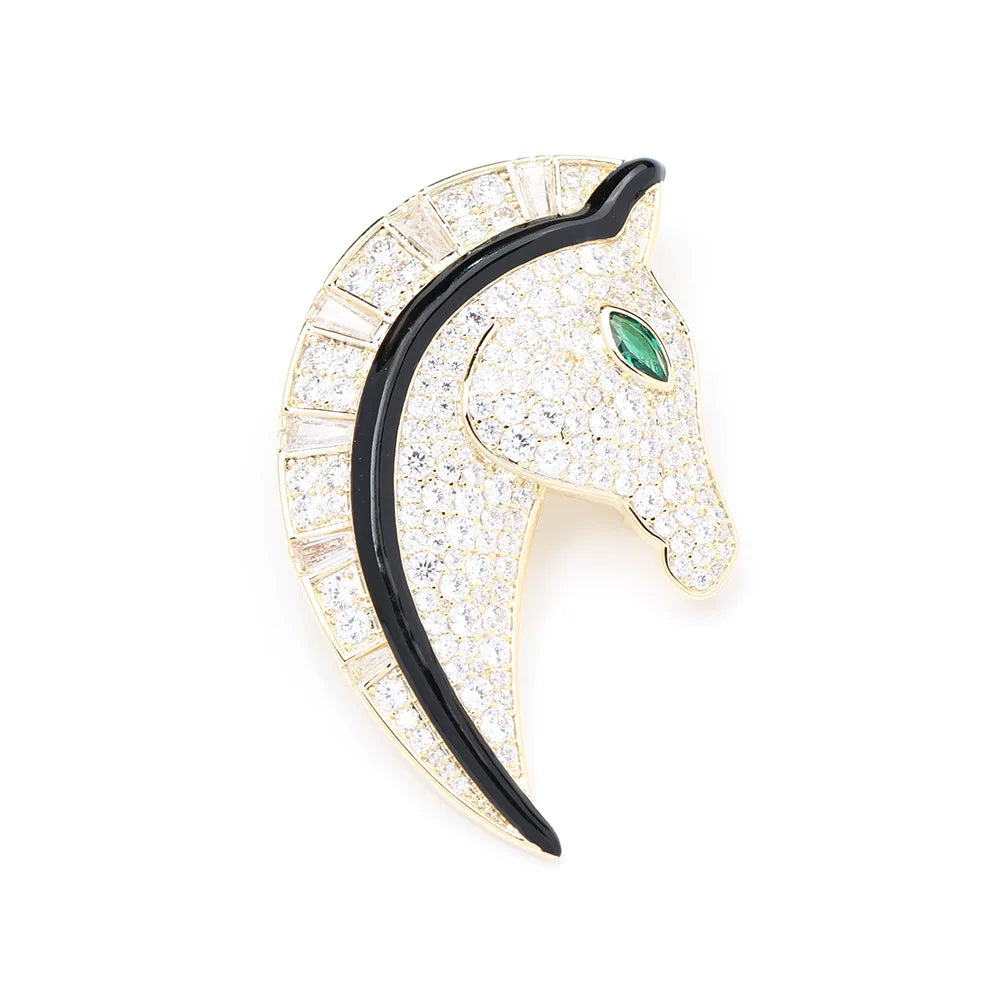 EQUUS Horse Head Brooch