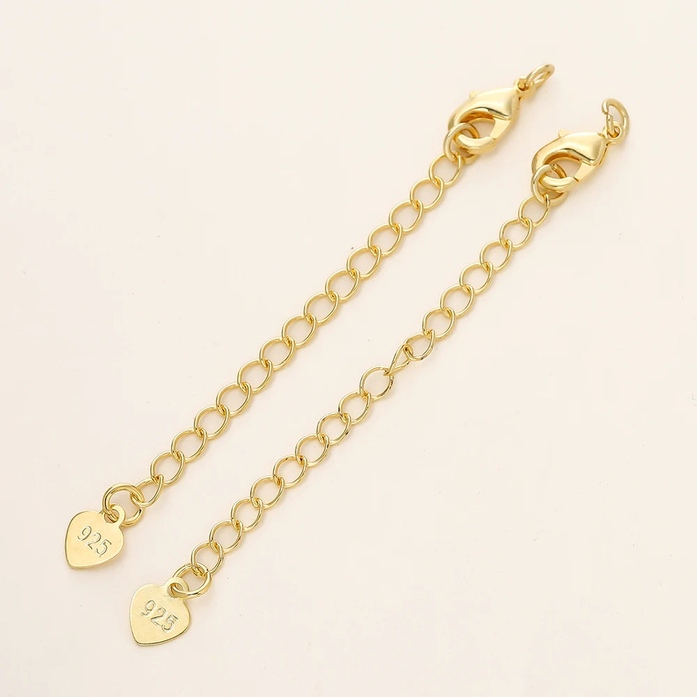 GOLD PLATED EXTENSION CHAINS – 5pc Charm Set with Lobster Clasps-Jewelry-SAINT CHIC-18k Gold 925-5 Chains-SAINT CHIC