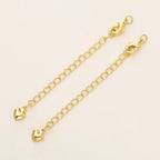 GOLD PLATED EXTENSION CHAINS – 5pc Charm Set with Lobster Clasps-Jewelry-SAINT CHIC-18k Gold Hearts-5 Chains-SAINT CHIC