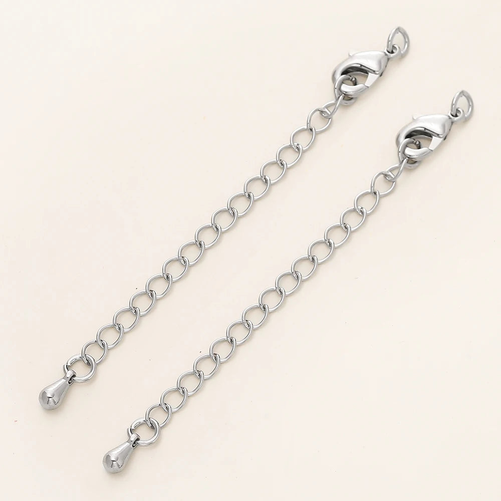 GOLD PLATED EXTENSION CHAINS – 5pc Charm Set with Lobster Clasps-Jewelry-SAINT CHIC-Platinum-5 Chains-SAINT CHIC