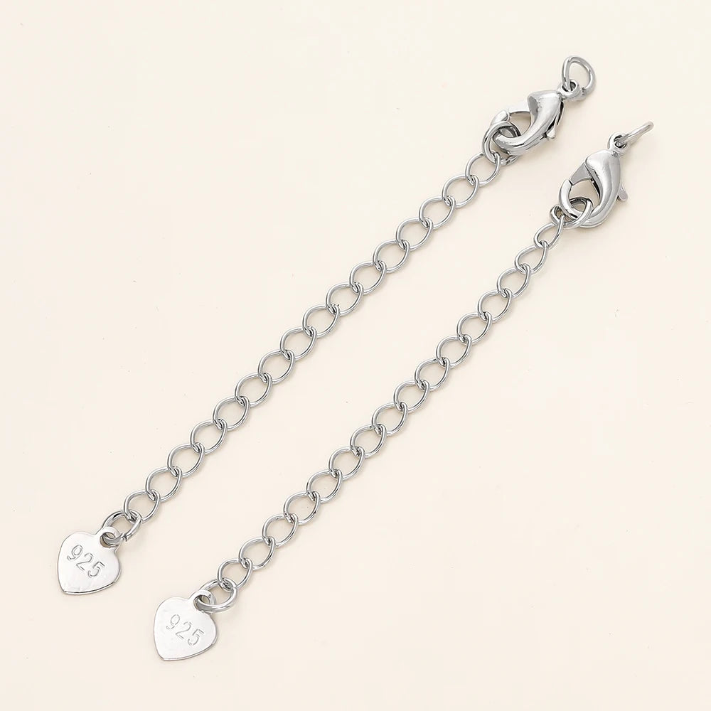 GOLD PLATED EXTENSION CHAINS – 5pc Charm Set with Lobster Clasps-Jewelry-SAINT CHIC-Platinum 925-5 Chains-SAINT CHIC