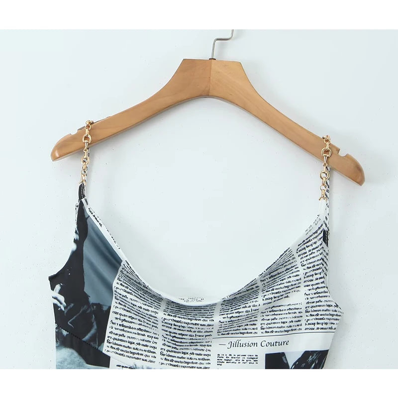 ILLUSION Newspaper Dress-dress-SAINT CHIC-24 Inches-SAINT CHIC