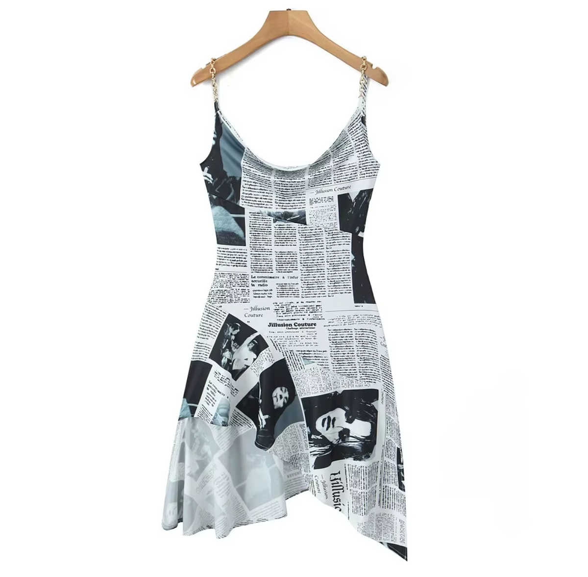 ILLUSION Newspaper Dress-dress-SAINT CHIC-24 Inches-SAINT CHIC