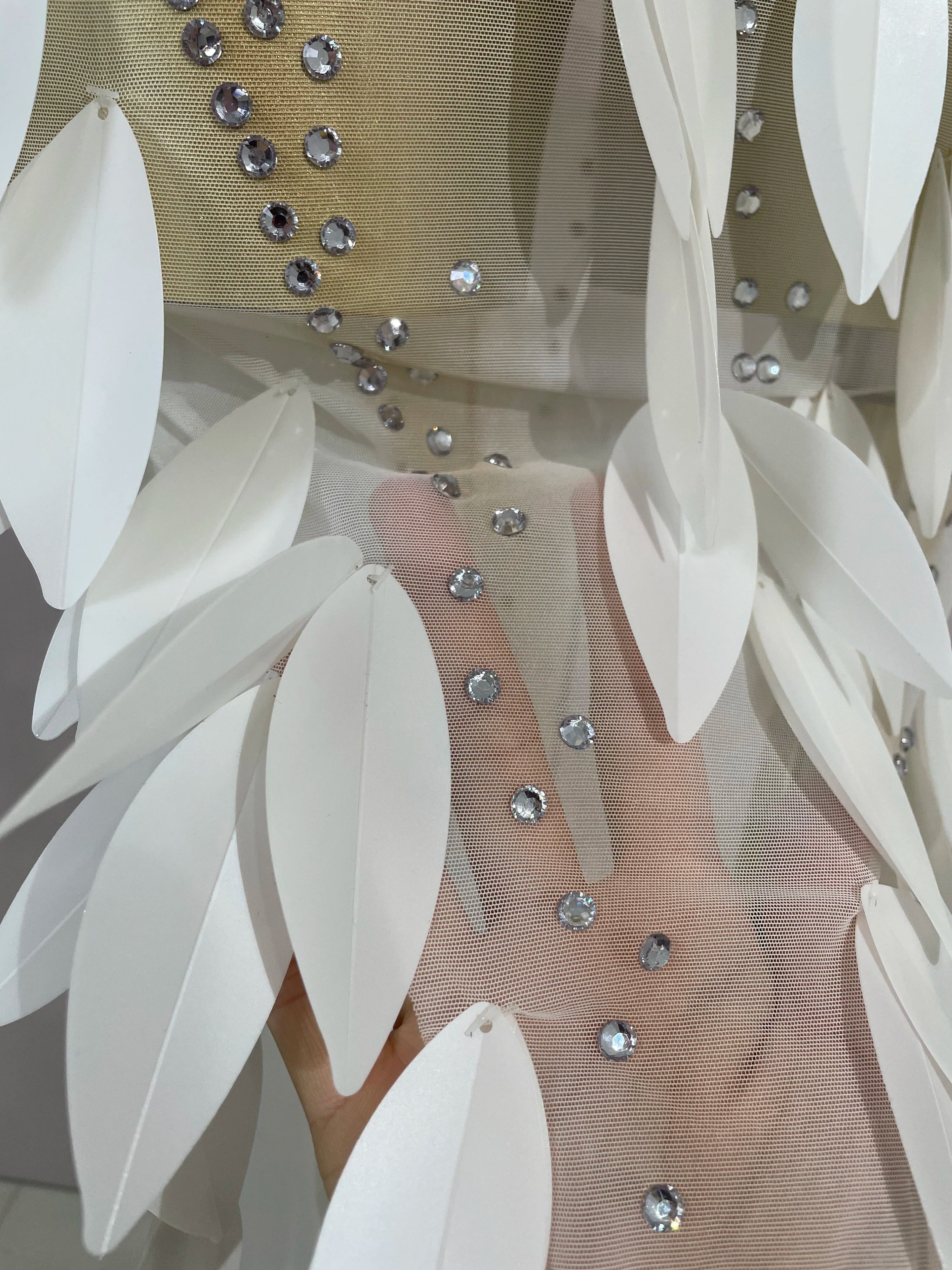 LUMIÈRE Pearl Mesh Gown