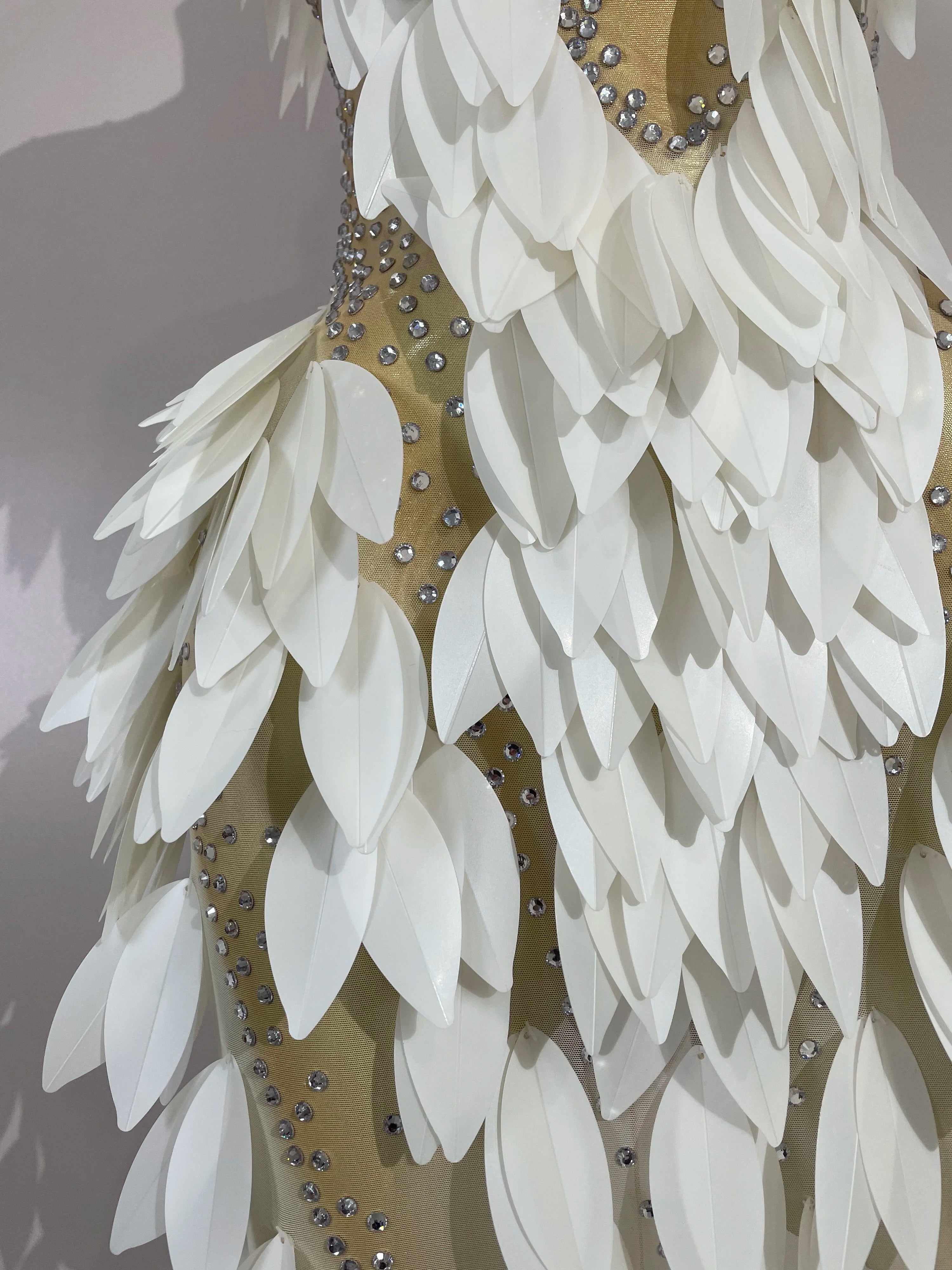LUMIÈRE Pearl Mesh Gown