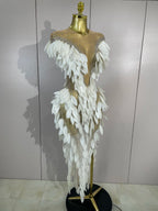 LUMIÈRE Pearl Mesh Gown