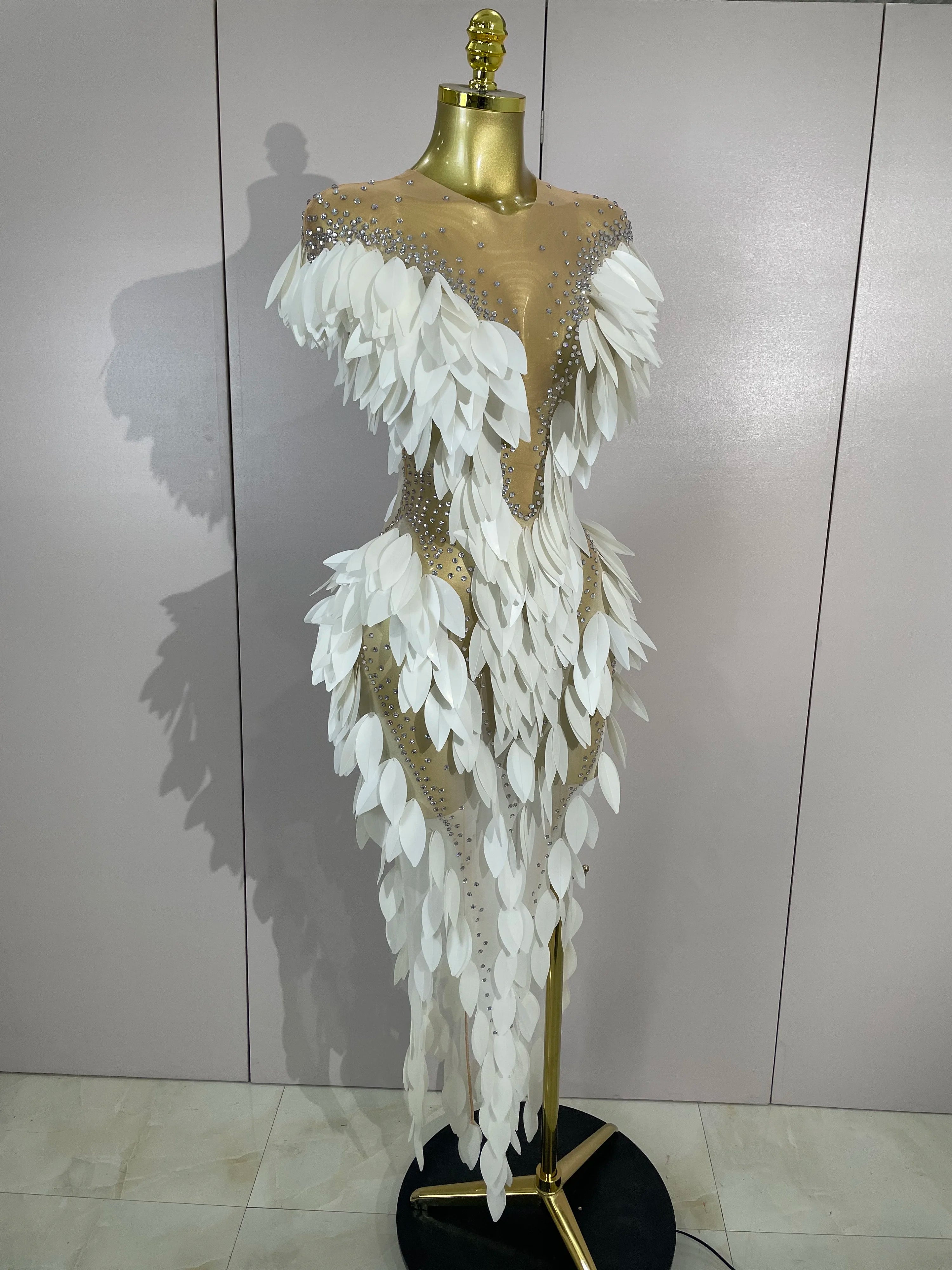 LUMIÈRE Pearl Mesh Gown