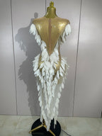 LUMIÈRE Pearl Mesh Gown