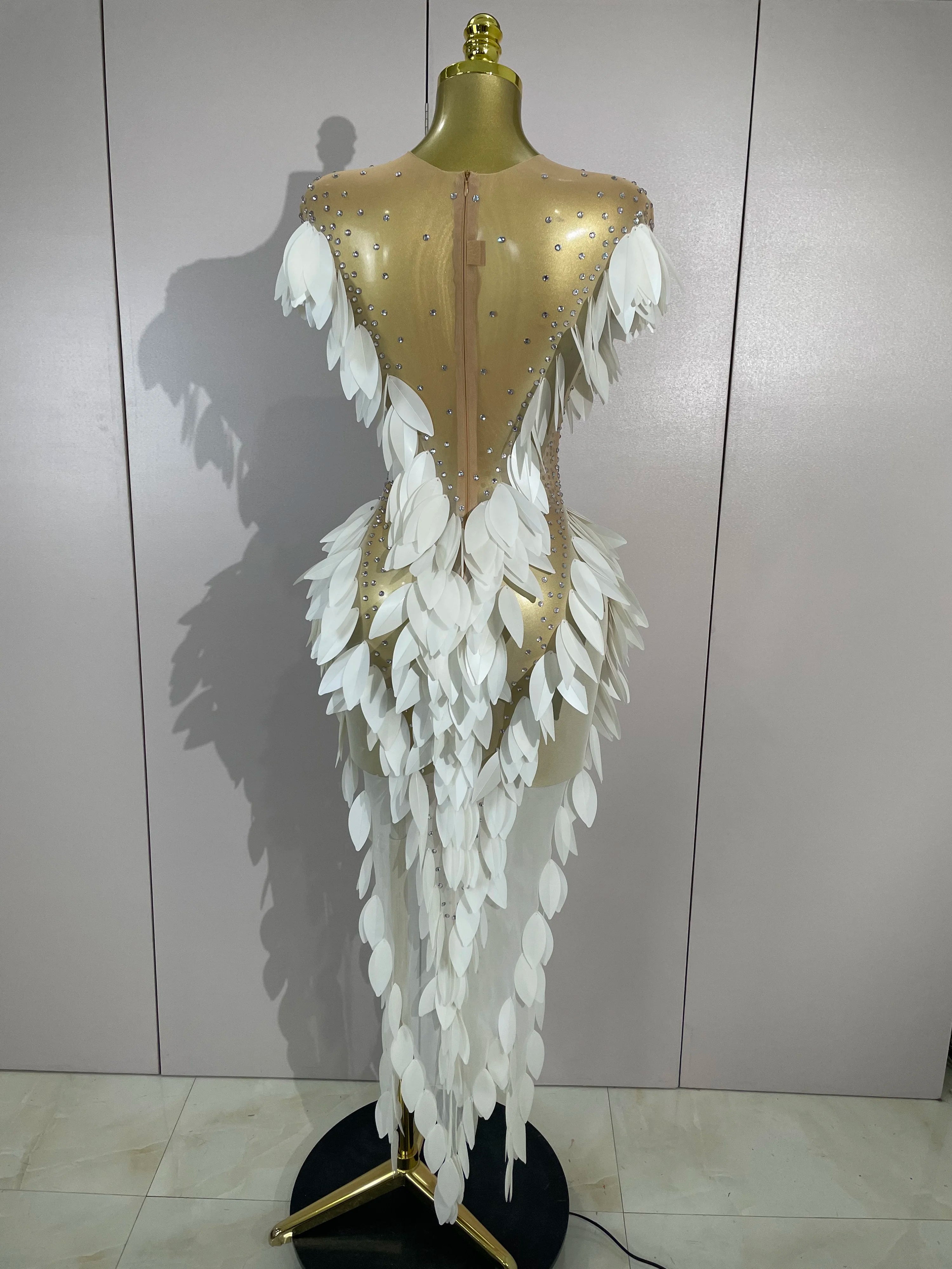 LUMIÈRE Pearl Mesh Gown