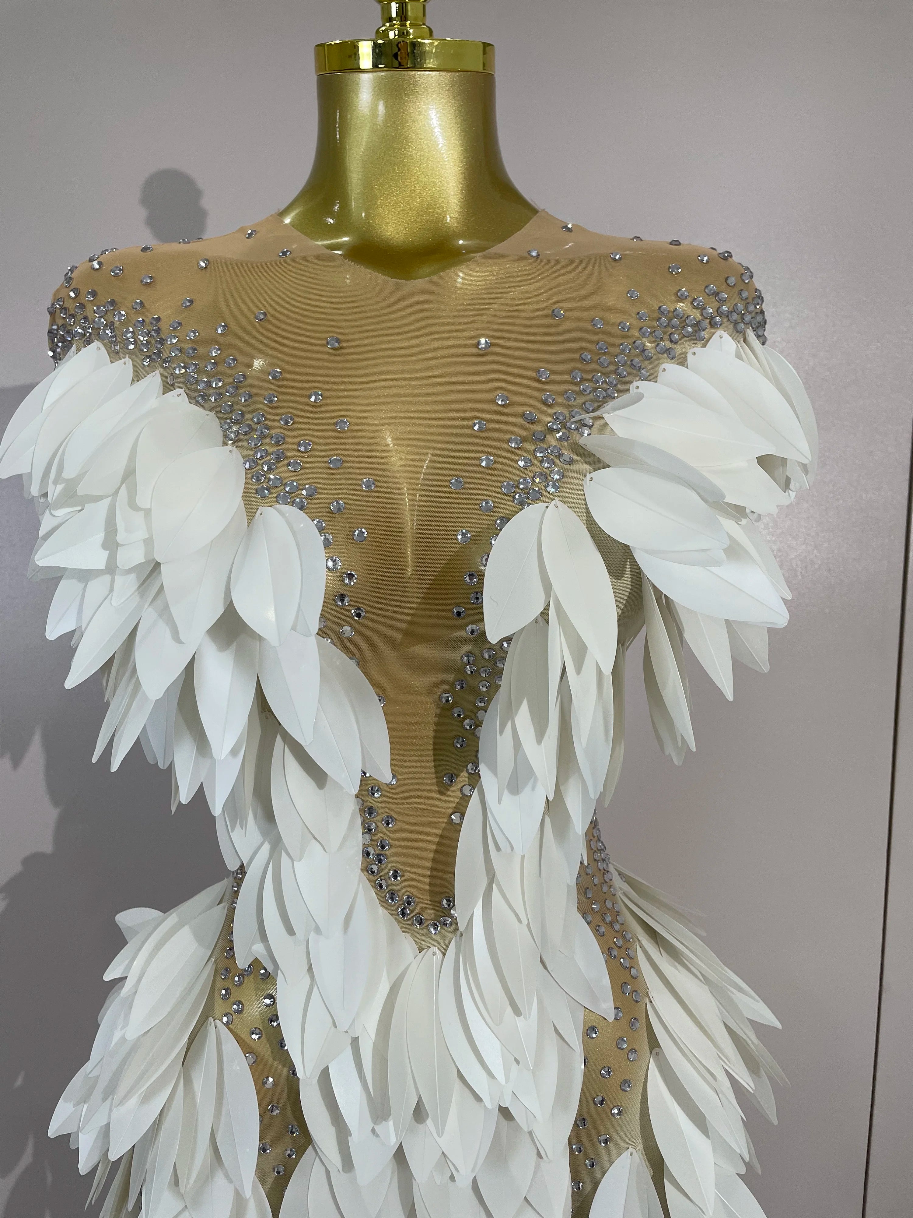 LUMIÈRE Pearl Mesh Gown