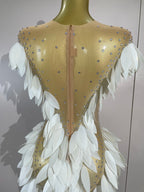 LUMIÈRE Pearl Mesh Gown