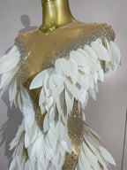 LUMIÈRE Pearl Mesh Gown