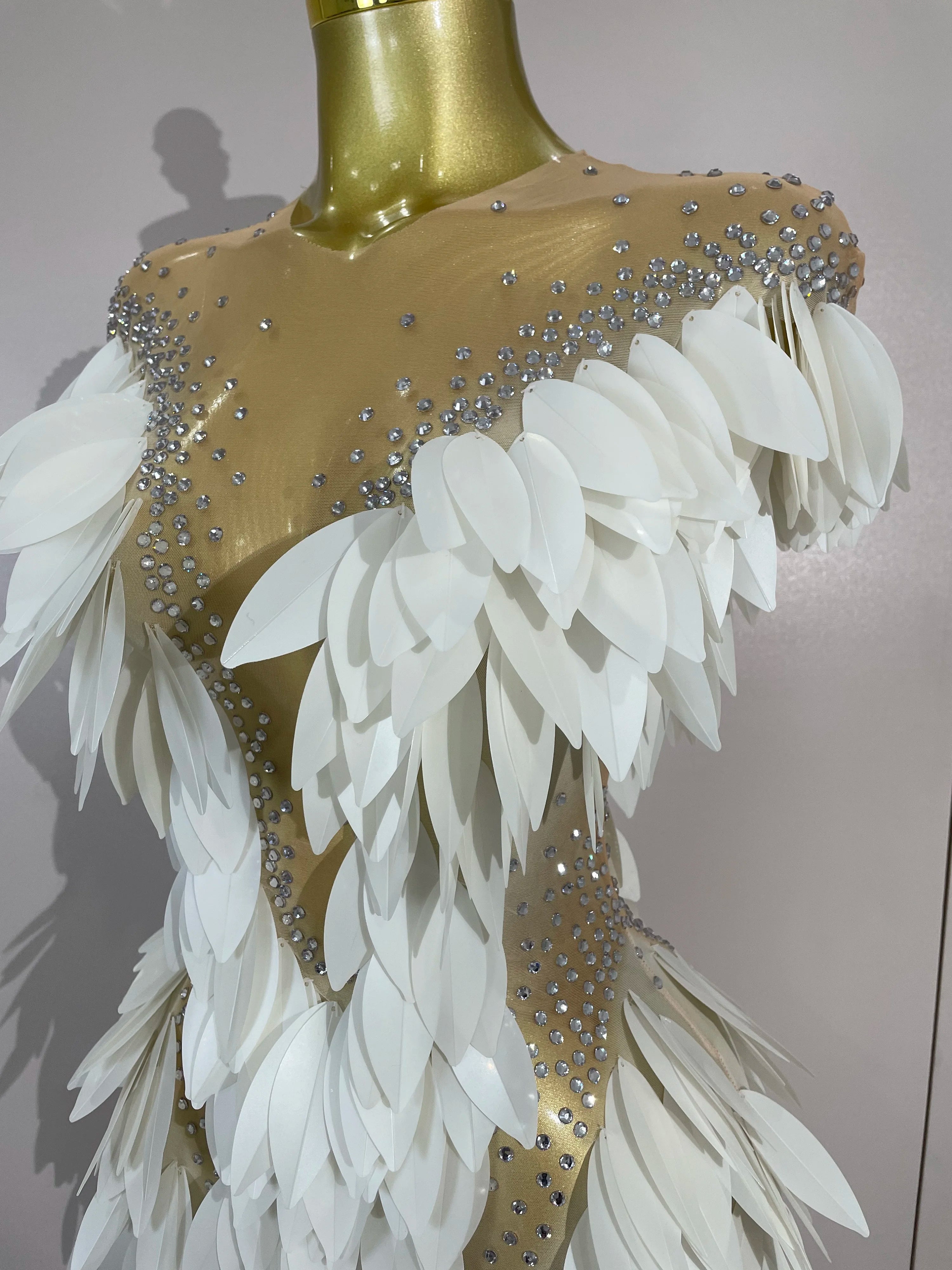 LUMIÈRE Pearl Mesh Gown