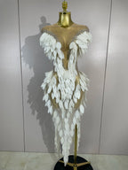 LUMIÈRE Pearl Mesh Gown