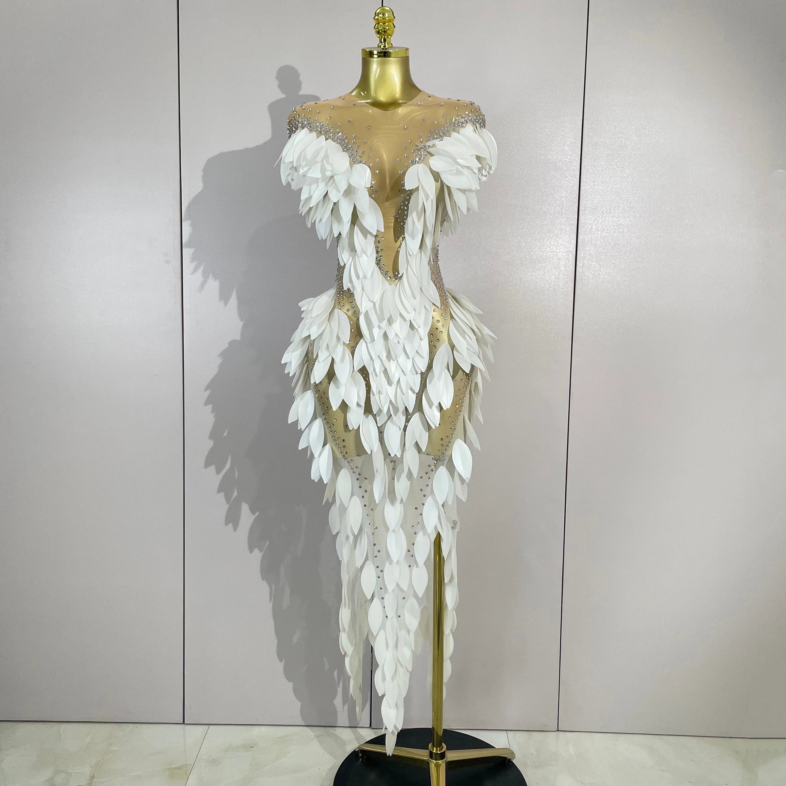 LUMIÈRE Pearl Mesh Gown