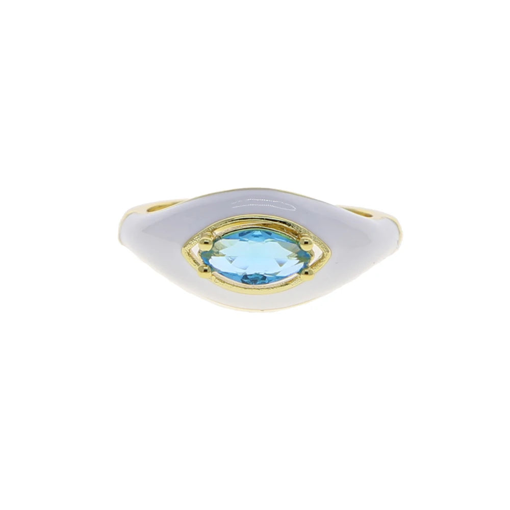 MARQUISE Enamel CZ Ring