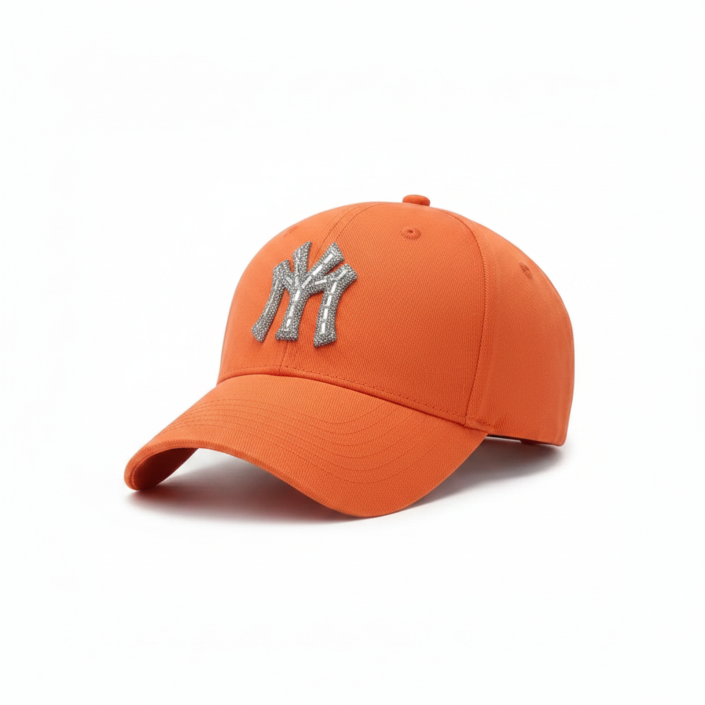 MY CITY Crystal Logo Structured Cap-Hat-SAINT CHIC-Orange-SAINT CHIC