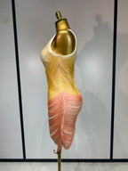 OMBRE Tassel Bandage Dress