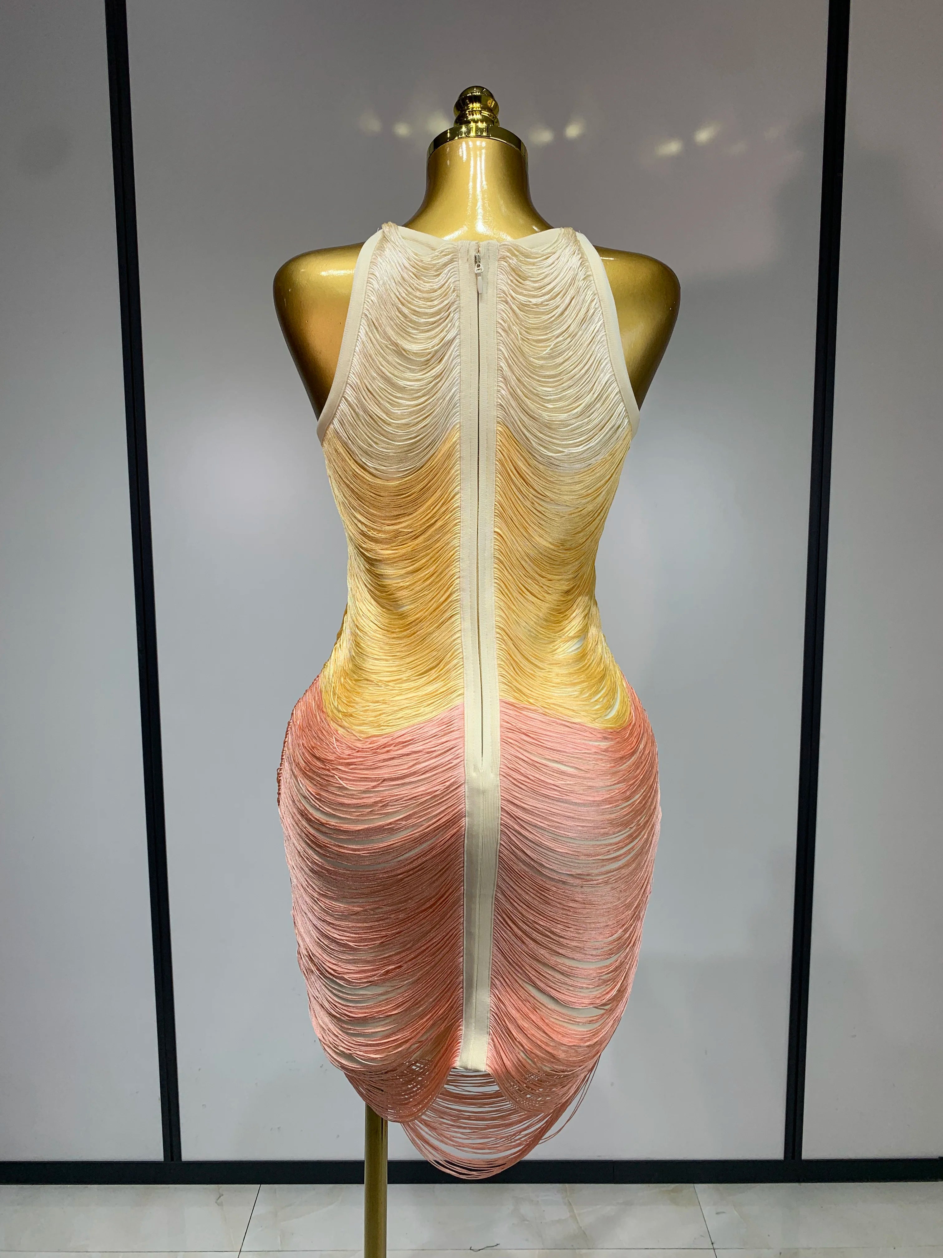 OMBRE Tassel Bandage Dress