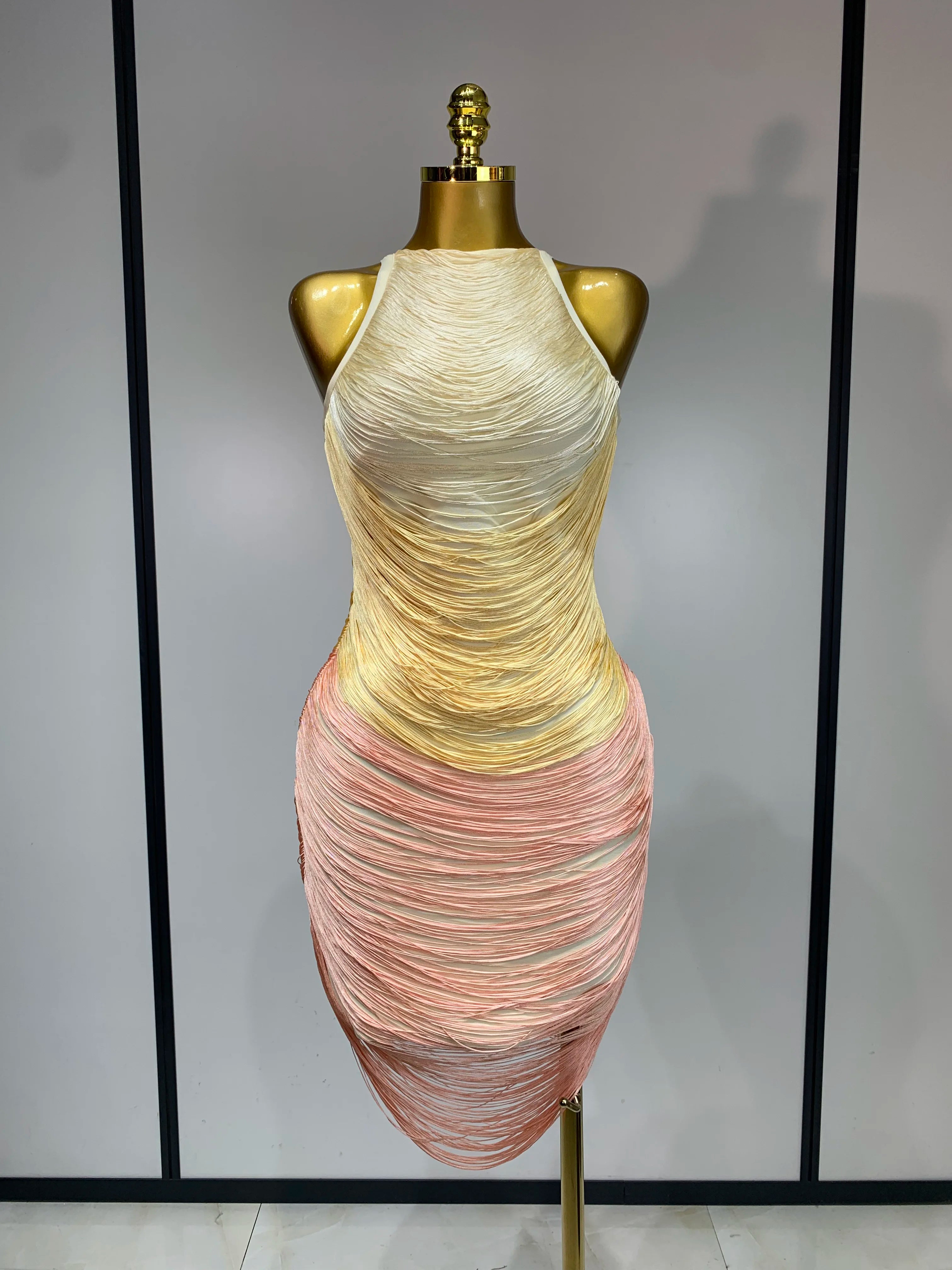 OMBRE Tassel Bandage Dress Main image
