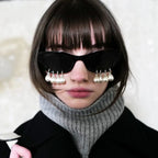 PEARL DROP Shades-sunglasses-SAINT CHIC-Black Rectangle Swirl Pearl-SAINT CHIC